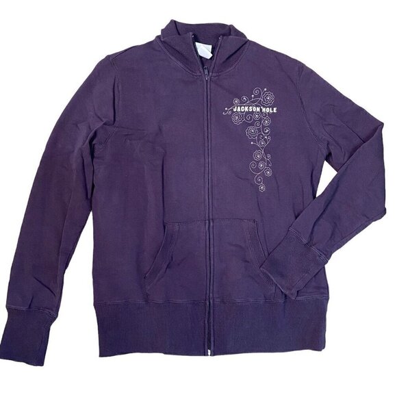 Ouray Sportswear Zip Front Mock Neck Sweatshirt "Jackson Hole" Size XL ** Purple - Picture 1 of 6